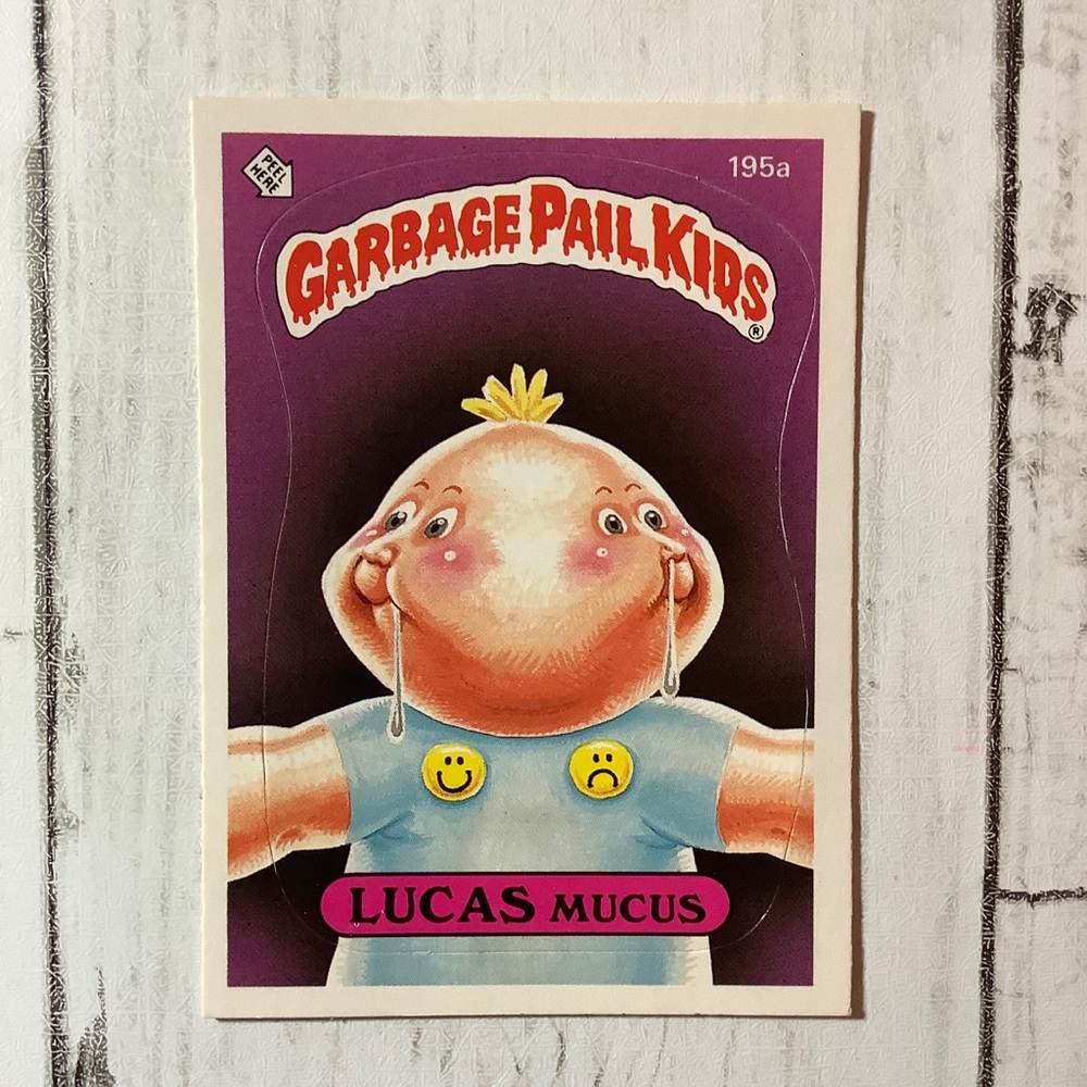 1986 Topps Garbage Pail Kids Series 5 #195a Lucas Mucus